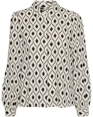 Vero Moda Vmvaria L/S Shirt WVN Btq Ga Hemd - Weiß