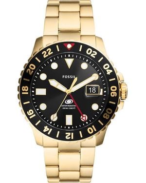 Fossil Blue Gmt Stainless Steel Watch in Metallic for Men Lyst UK