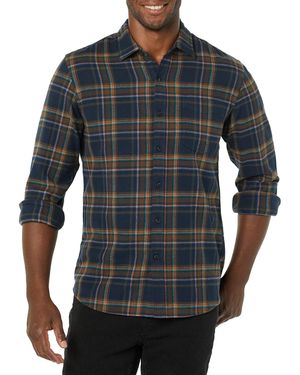 Amazon Essentials Slim-fit Long-sleeved Button-down Plaid Flannel Shirt - Blue