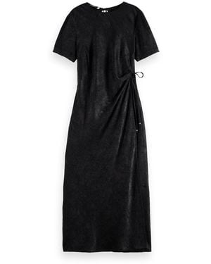 Scotch & Soda Crushed Satin Wrap Dress Casual - Black