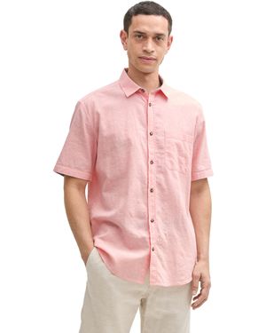 TOM TAILOR Denim Herren Hemd Kurzarm – Lässiges Sommerhemd Mit Brusttasche, Aus Baumwolle, Regular Fit