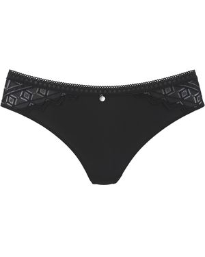 S.oliver String in schwarz mit Spitze