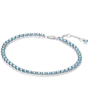 PANDORA Timeless Collection 591469c03-18 Sterling Silver Tennis Bracelet Sparkling Blue Crystals 18cm