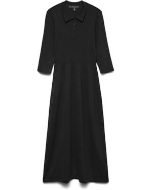 Vero Moda Vmsilla 3/4 Poloneck 7/8 Dress LCS - Nero