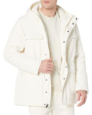 Amazon Essentials Wasserabweisender Parka aus recyceltem Polyester mit Kapuze in lockerer Passform - Natur