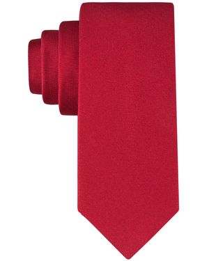 Calvin Klein Silver Spun Solid Tie - Red