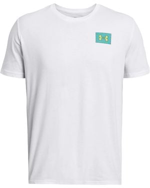 Under Armour S Color Block Logo LC L - Blanc