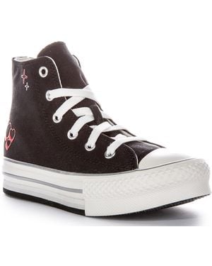 Converse Chuck Taylor All Star Lift Platform Y2k Heart Trainer Nero Da Donna A09121c - Blue