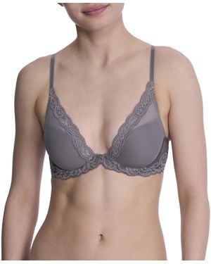 Natori Feathers Contour Plunge Bra 730023 - Gray