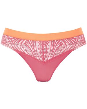 S.oliver String in Koralle mit kontrastfarbenem Bund - Pink