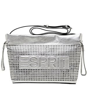 Esprit Ledertasche mit Logoprägung - Grau