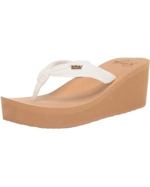 Roxy Mellie Textile Wedge Sandals - Black