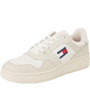 Tommy Hilfiger Uomo Sneakers con Suola Preformata Retro Basket Sportive - Nero