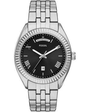 Fossil Analog Quartz Watch With Stainless Steel Strap Fs6139 - Metallic