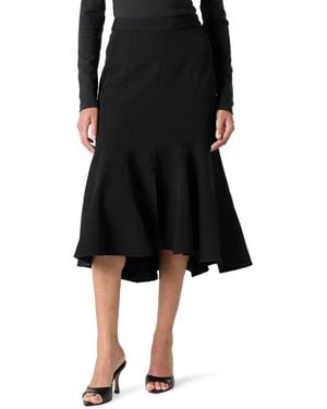 The Drop Fluted Mermaid Skirt Jupe - Noir