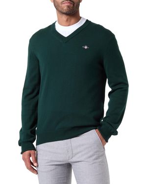 GANT CTN/WO V-Neck - Grün