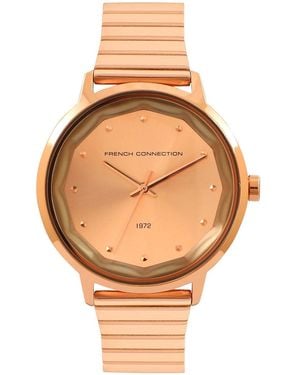 French Connection S Analogue Classic Quartz Watch With Stainless Steel Strap Fc1325rgm - Metallic