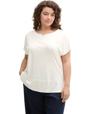 Tom Tailor Basic Langarmshirt mit Rundhalsausschnitt - Weiß