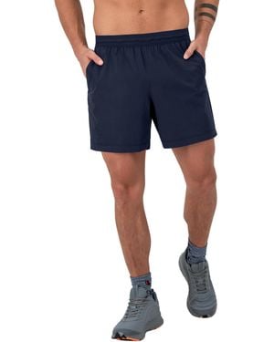 Champion , Purpose, Water Resistant Sports, Swim Shorts For , 6", Athletic Navy/orange Overlap Logo, Medium - Blue