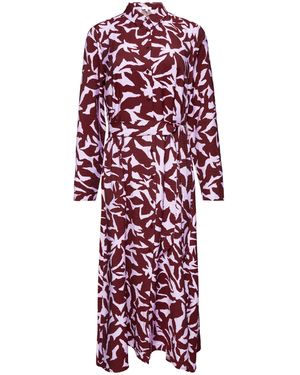 S.oliver Midi-Kleid aus Viskose mit Eingrifftaschen rubinrot 36