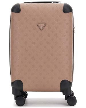 Guess Monogram Embossed Wheeled Suitcase - Natural