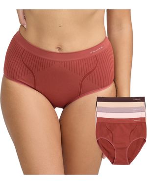 Tahari 5-pack Ribbed Seamless Underwear Brief - Red
