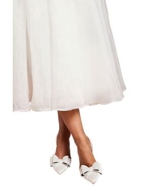 Coast Bridal Tamara Satin Bow Sling Back Stiletto Court Shoes - White