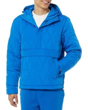 Amazon Essentials Anorak Hooded Quarter-zip Puffer Coat - Blue