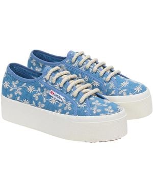 Superga Sneakers - Donna, Blu Indaco Avorio, 40 EU
