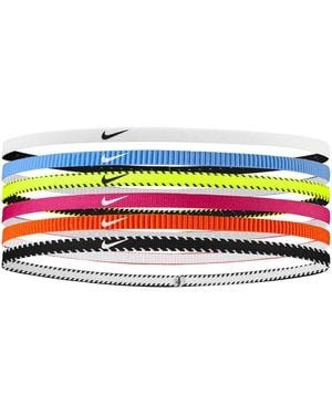 Nike Classic Flexible Slim Hairband (Pack Of 6) (Multicoloured) - Blue