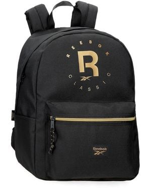 Reebok Gold Backpack Black 34x43x15cm Polyester By Joumma Bags