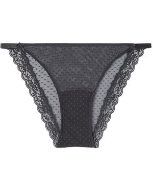Women'secret Braga clásica plumeti Encaje Gris
