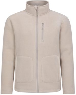 Mountain Warehouse Zip Fleece - Isotherm Sweatshirt With Zipped Pockets & Chin Guard - Autumn - Natural