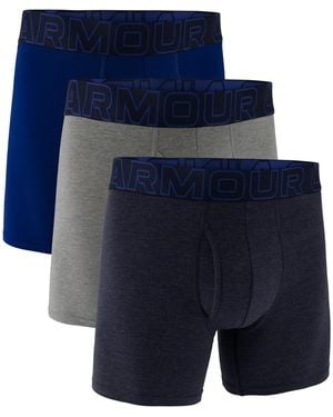 Under Armour S Cotton 3 Pack Boxer Briefs Navy/steel/royal Xxl - Blue