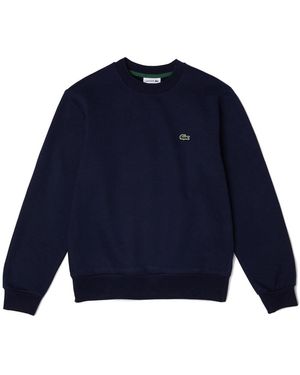 Lacoste Sweatshirt Sh9608 Blue Round Neck Organic Cotton Classic Fit Ai23 7