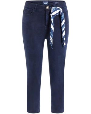 Guess Pantaloni Skinny Capri Classico Vita Media Gamba Stretta Donna Blu W3GA91W93CE-G7P1-34