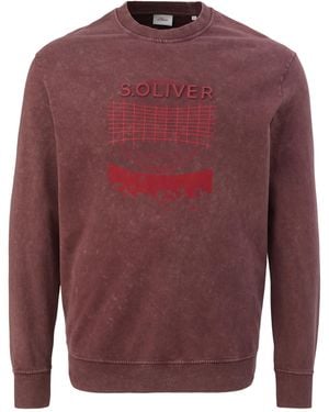 S.oliver Big Size Sweatshirt mit Frontprint Lilac - Rot