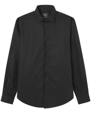 Springfield Poplin Camisa Vestir popelín - Negro