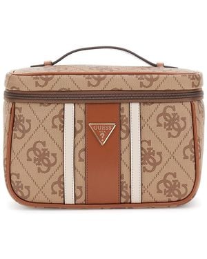 Guess Borsa trucco Erenia Toiletry Train Case Latte Logo marrone chiaro - Metallizzato