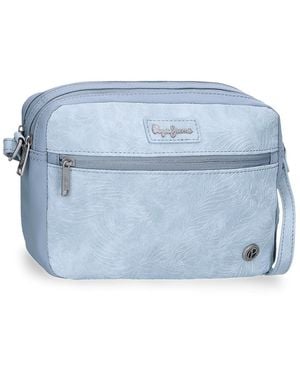 Pepe Jeans Jana Umhängetasche mit Zwei Fächern - Blau
