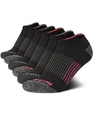 Reebok 6 Pack Performance Cushion Comfort No Show Socks - Breathable Athletic Socks For - Black