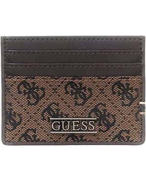 Guess Portacarte Boston Card Holder Coffee marrone - Metallizzato