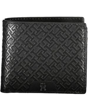 Tommy Hilfiger Th Mono Portemonnee Leer 11.5 Cm - Zwart