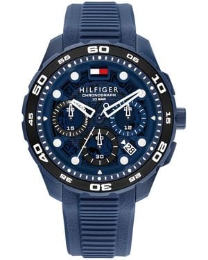Tommy Hilfiger Reloj Analog para de Quartz con Correa en Silicone 1792232 - Azul