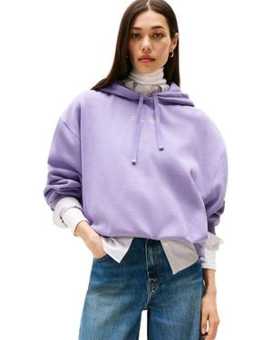 Tommy Hilfiger Hoodie Classic Script Fleece mit Kapuze - Lila