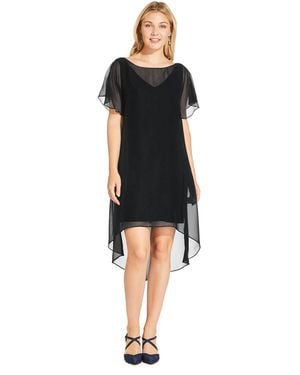 Adrianna Papell Chiffon Overlay Sheath Dress - Black
