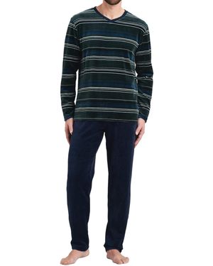 Schiesser Schlafanzug lang Pyjamaset - Grün