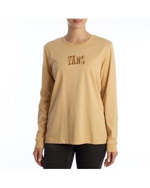 Vans T-Shirt in Cotone a iche Lunghe da Donna VN000A86YUU1 - Neutro