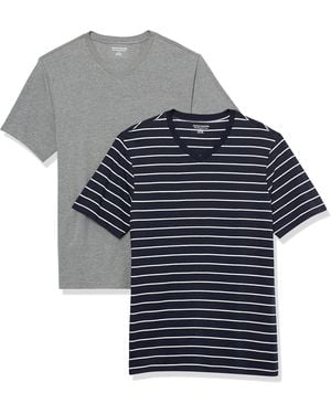 Amazon Essentials Slim-fit T-shirt Met Korte Mouwen En V-hals - Blauw