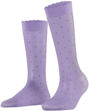 FALKE DOT Fein 15 den Transparent Gemustert 1 Paar Calze - Viola